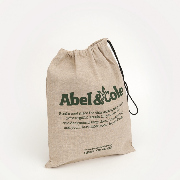 Abel & Cole Custom Jute Drawstring Sack