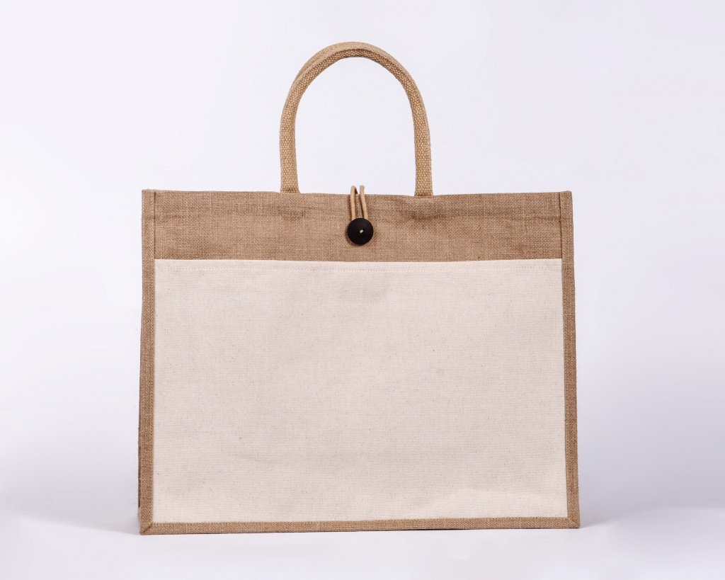 Large Landscape Pocket Jute Bag