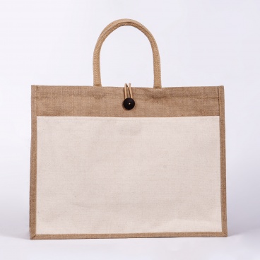 Large Landscape Pocket Jute Bag