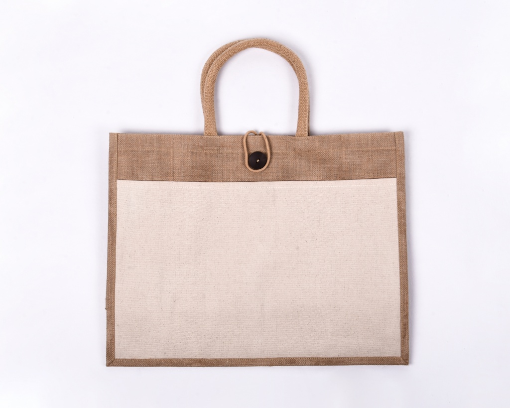 Large Landscape Pocket Jute Bag