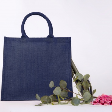 Large Navy Jute Bag