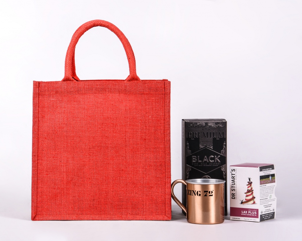 Medium Red Jute Bag