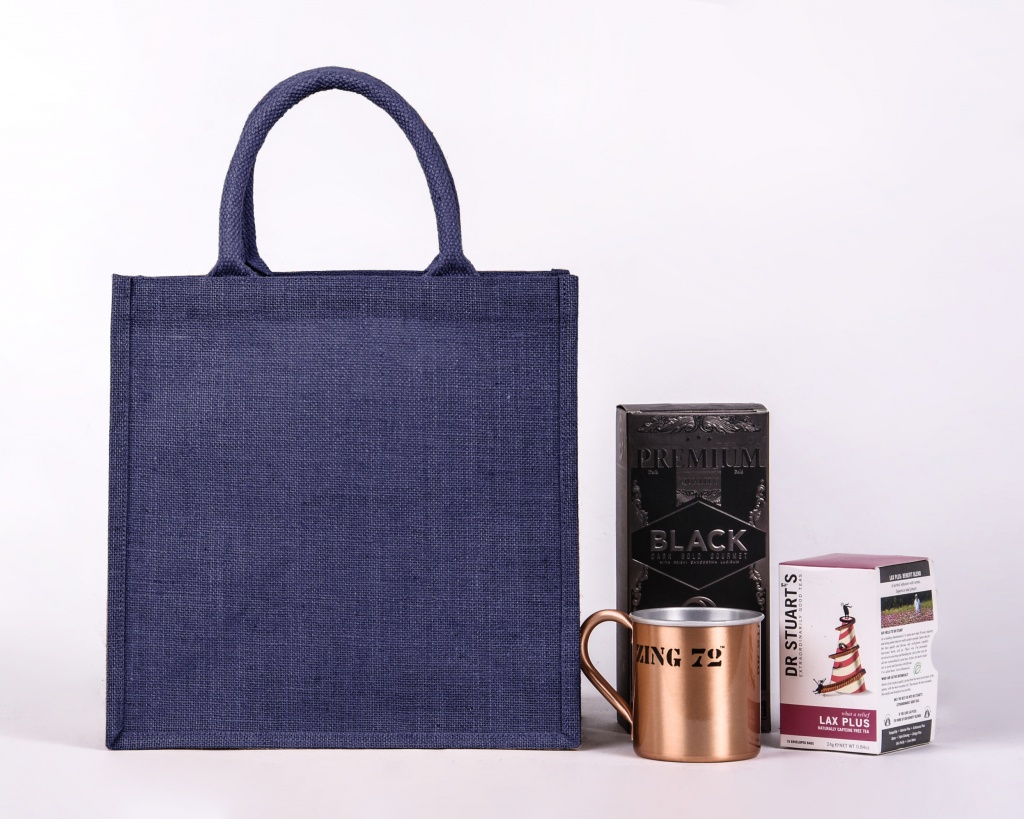 Medium Navy Jute Bag