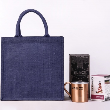 Medium Navy Jute Bag