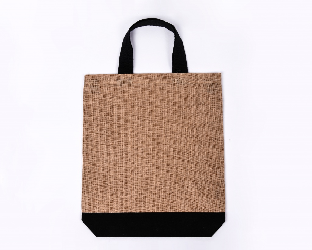 Contrast Jute Shopper Bag