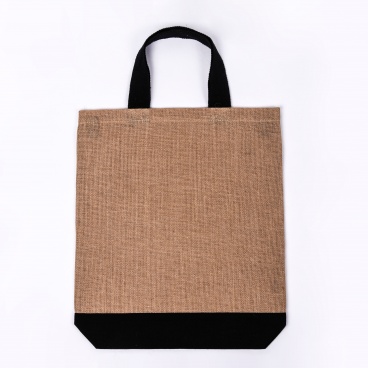 Contrast Jute Shopper Bag