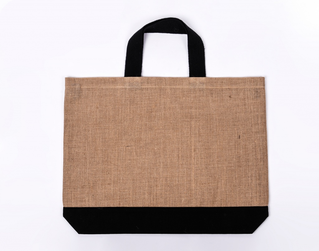 Large Contrast Jute Shopper Bag