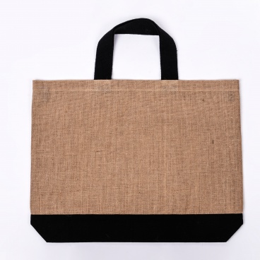 Large Contrast Jute Shopper Bag