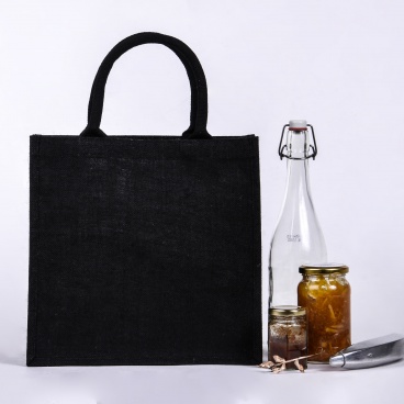 Medium Black Jute Bag