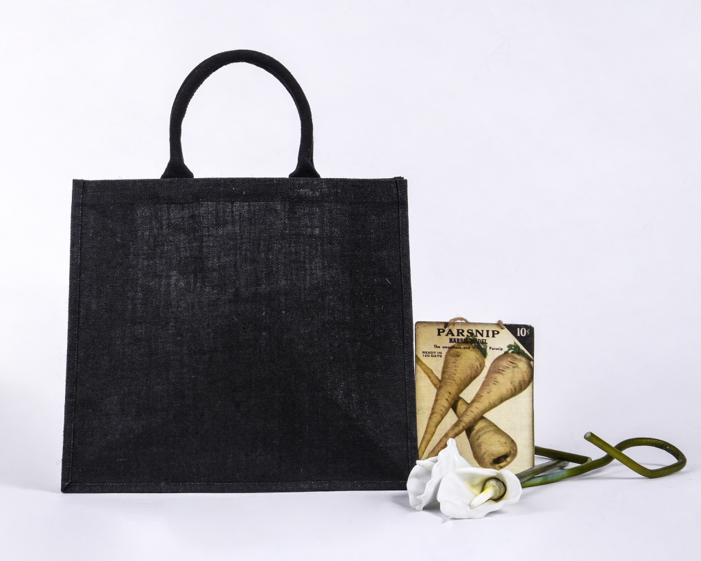 Large Black Jute Bag