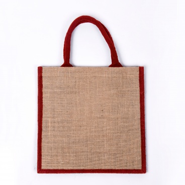 Red Gusset Medium Jute Bag