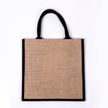 Black Gusset Medium Jute Bag