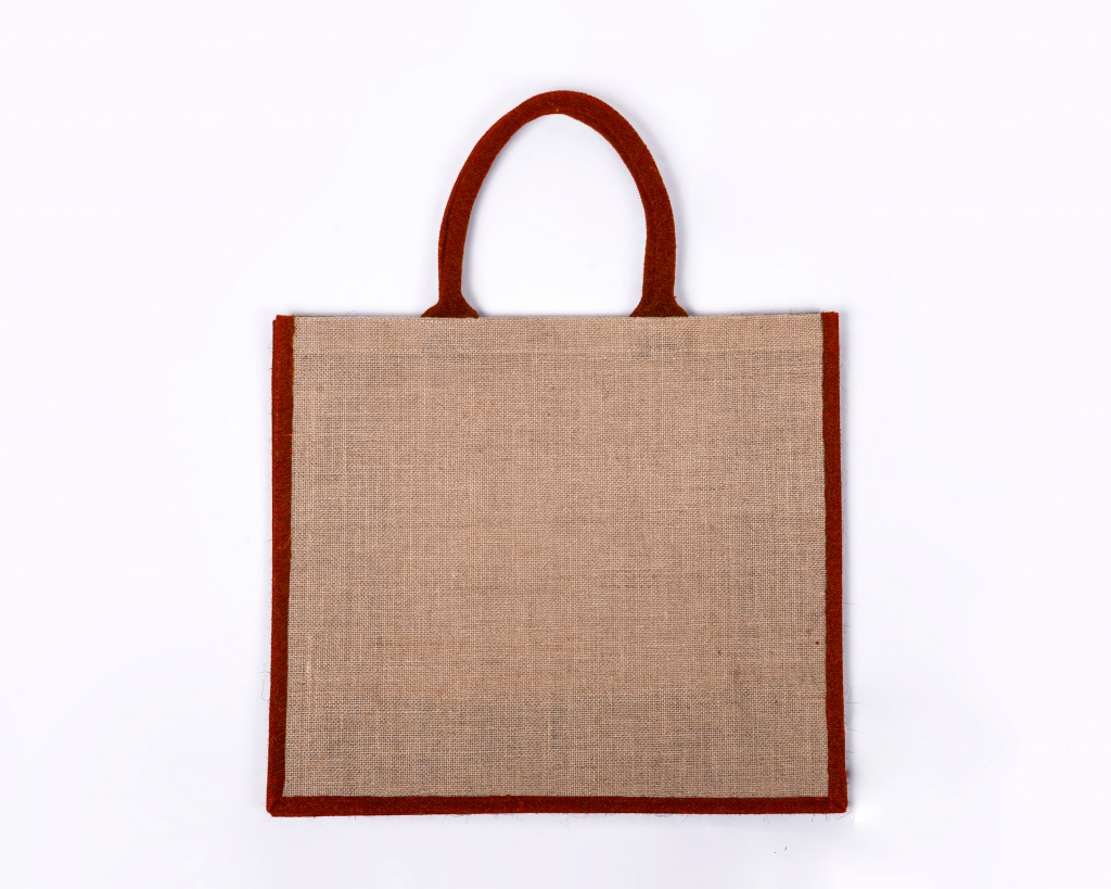 Red Gusset Large Jute Bag