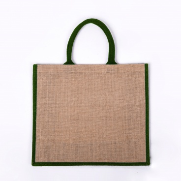 Green Gusset Large Jute Bag