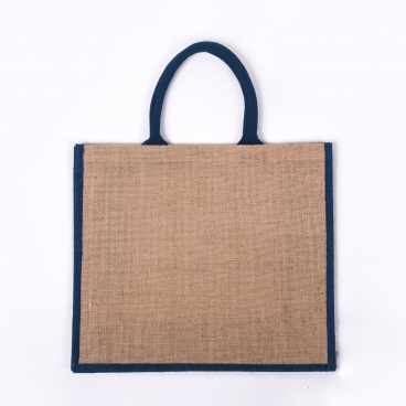 Navy Gusset Large Jute Bag