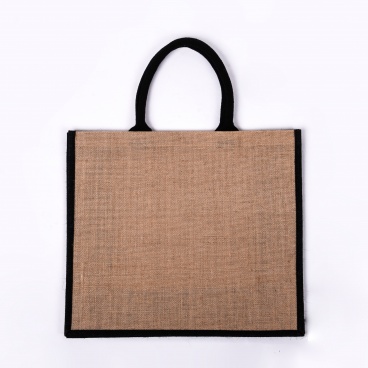 Black Gusset Large Jute Bag