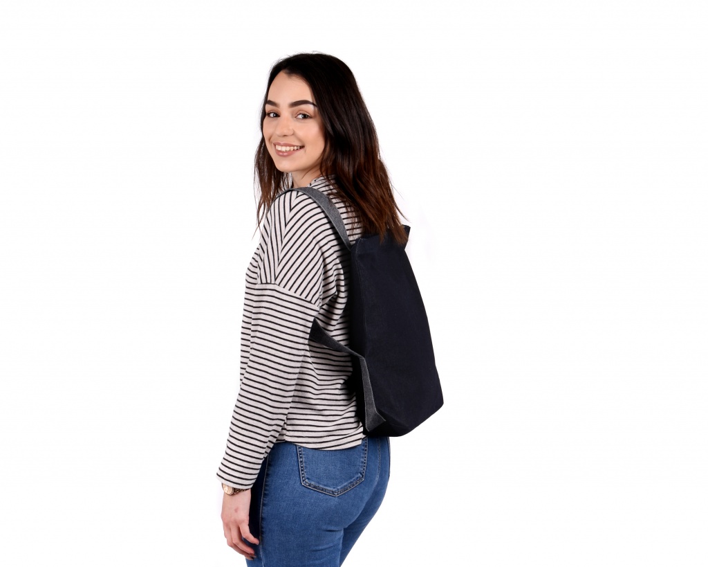 Denim Backpack Shopper Bag