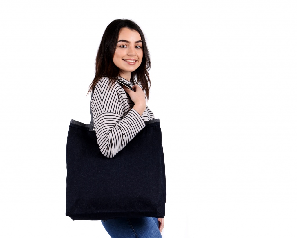 Luxury Denim Shopper Bag