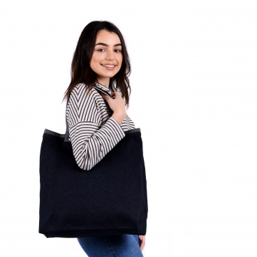 Luxury Denim Shopper Bag