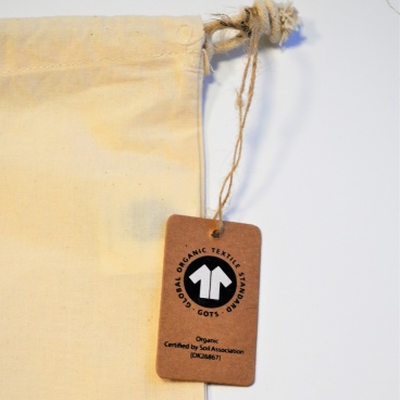 Premium Medium Fairtrade & GOTS Organic Drawstring Bag