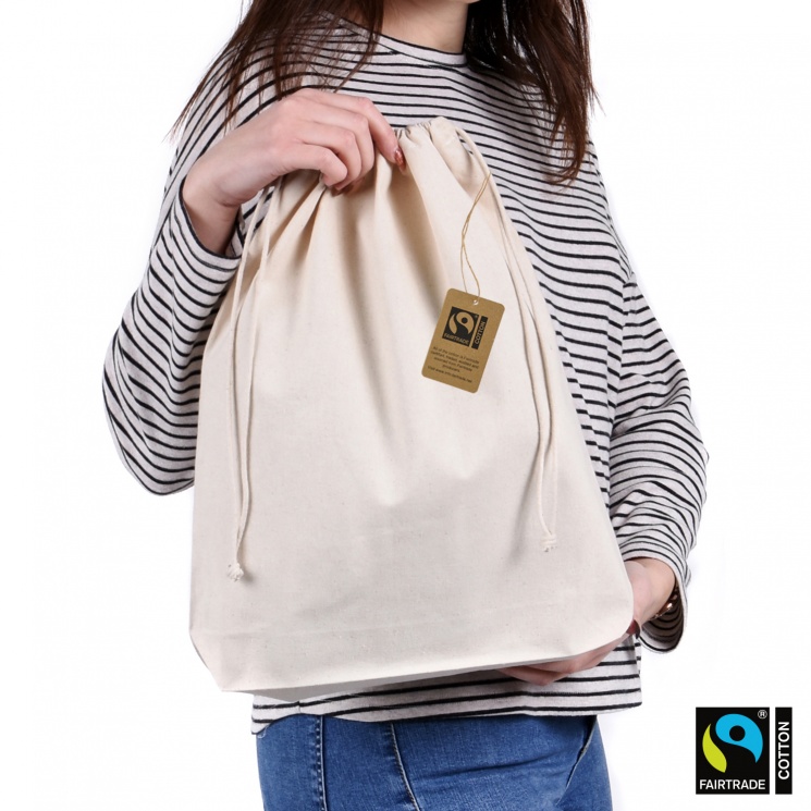 Premium Large Fairtrade & GOTS Organic Drawstring Bag