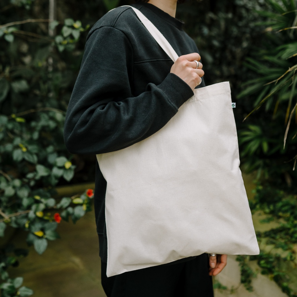 RPET recycled plastic NATURAL TOTE BAG 